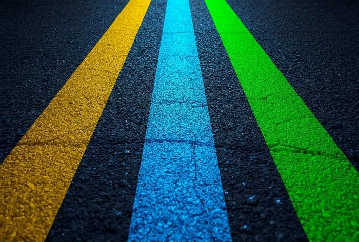 Glow striping color samples visible in daytime